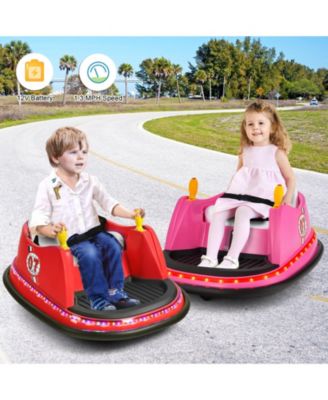 12V Kids' Electric Bumper Car with Flashing Lights for Toddlers