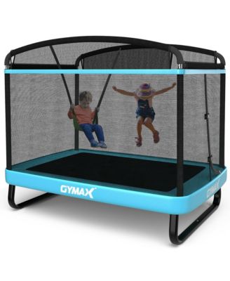 Gymax 6FT Recreational Kids Trampoline W Swing Safety Enclosure Indoor Outdoor Orange Macy s