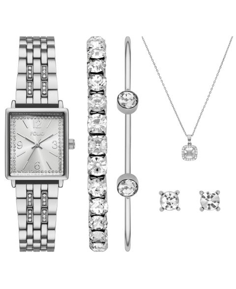 Женские часы Folio Three Hand Silver-tone Alloy Watch, 24mm