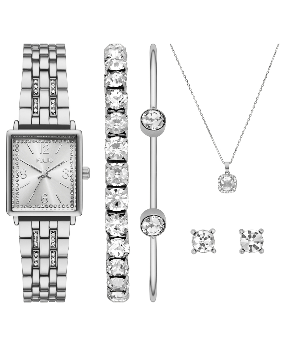 Folio Women's Three Hand Silver-tone Alloy Watch, 24mm - Silver-tone