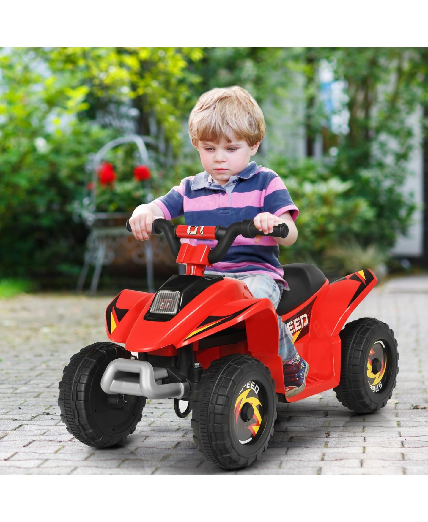 Детские игрушки HONGGE Kids ATV Ride On Toys, 6V Electric 4 Wheeler, Headlights, Ages 2-5 — фото 6