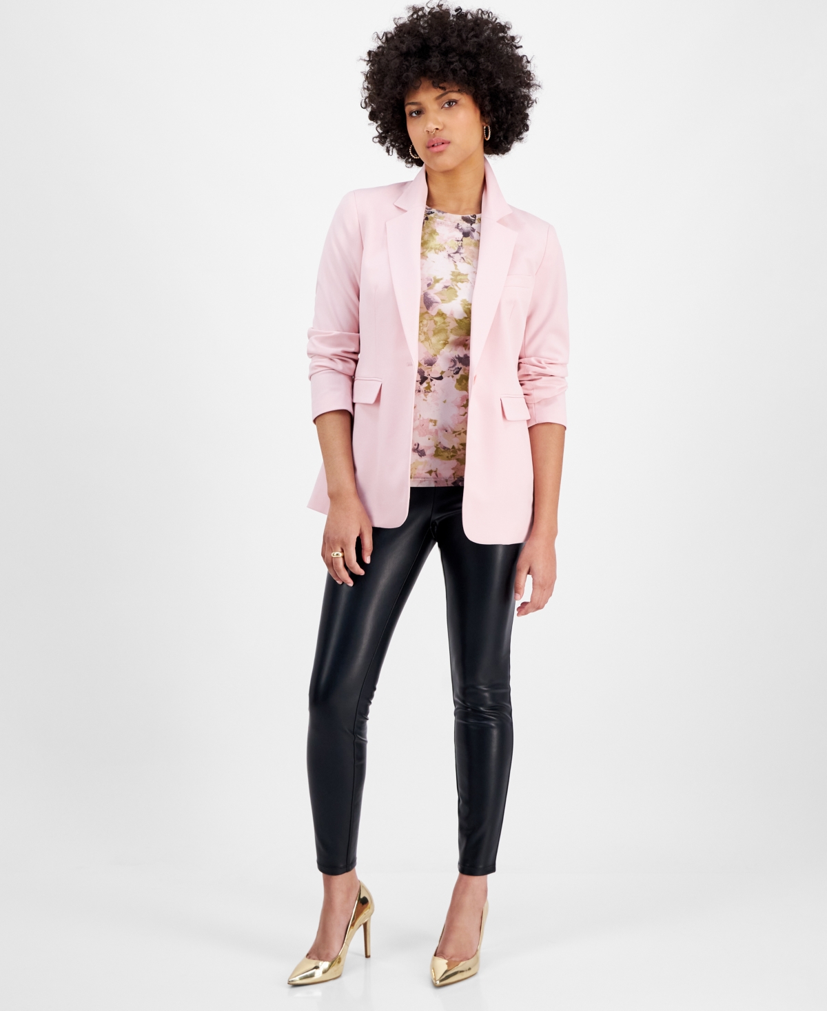 Bar Iii Women's Bi-stretch One-button Blazer, Exclusively At Macy's In Rosebud