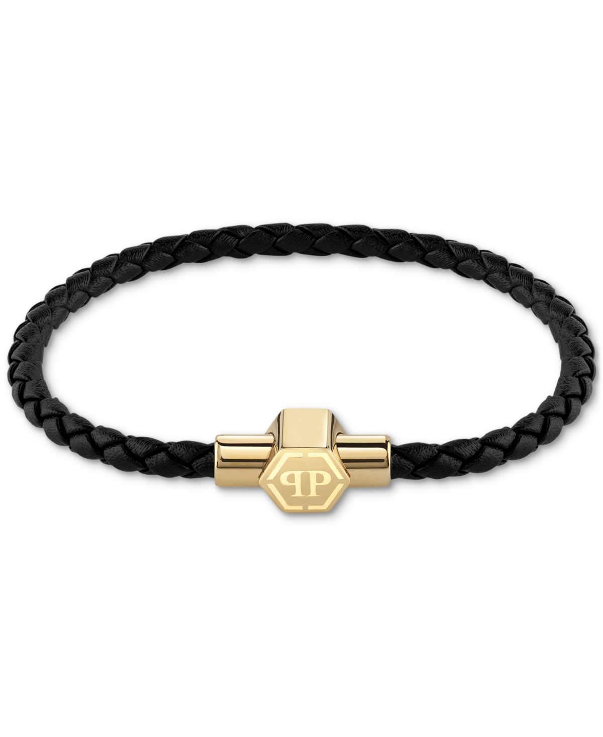 Philipp Plein Plein Enigma Calf Leather Bracelet In Gold