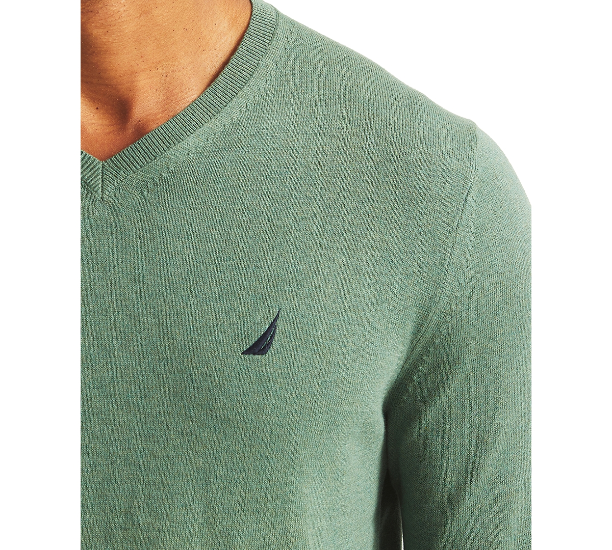 Nautica Men's Navtech V-neck Sweater In Arctic Fox Heather