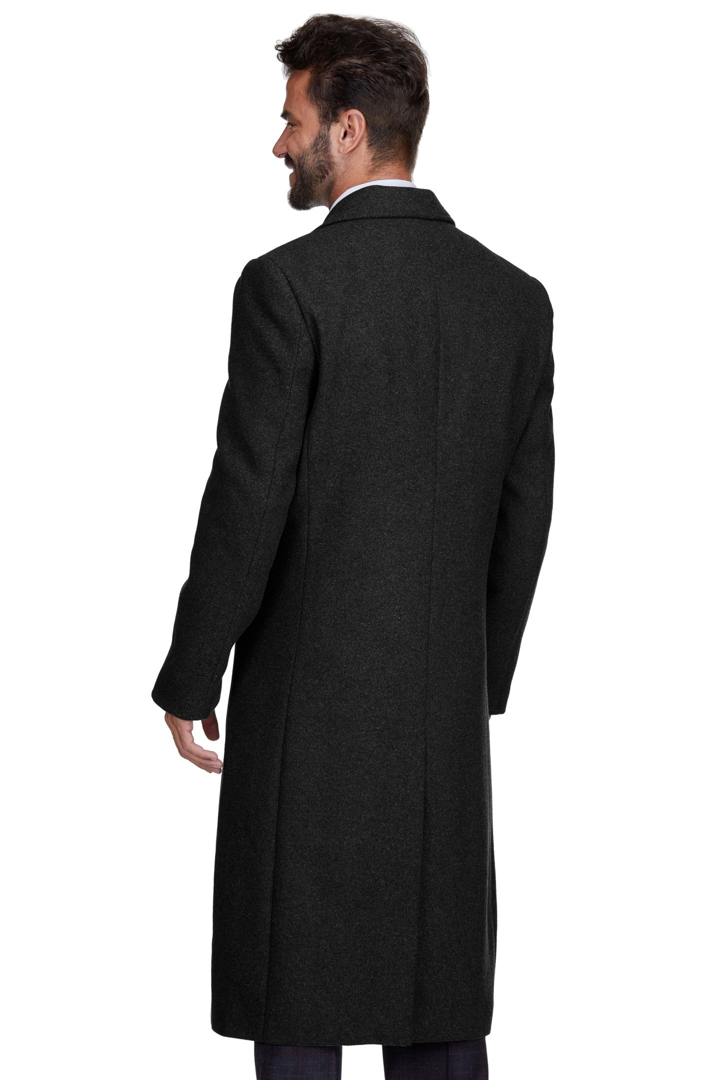 Мужское пальто Braveman Big & Tall Double-Breasted Knee Length Wool Blend Three Button Long Overcoat Top, цвет: Чёрный — фото 3