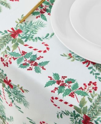 Easy Care Holiday Tablecloth, 70" Round