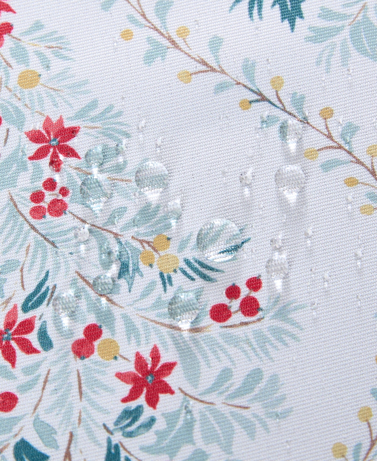 Laura Ashley Easy Care Holiday Tablecloth, 70" Round In Tree Trellis