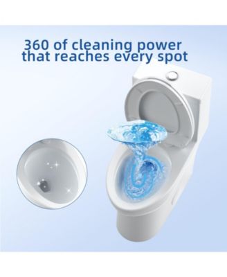 One-Piece Toilet,Dual Flush Elongated Toilet with Soft Close Seat, High-Efficiency Supply, White