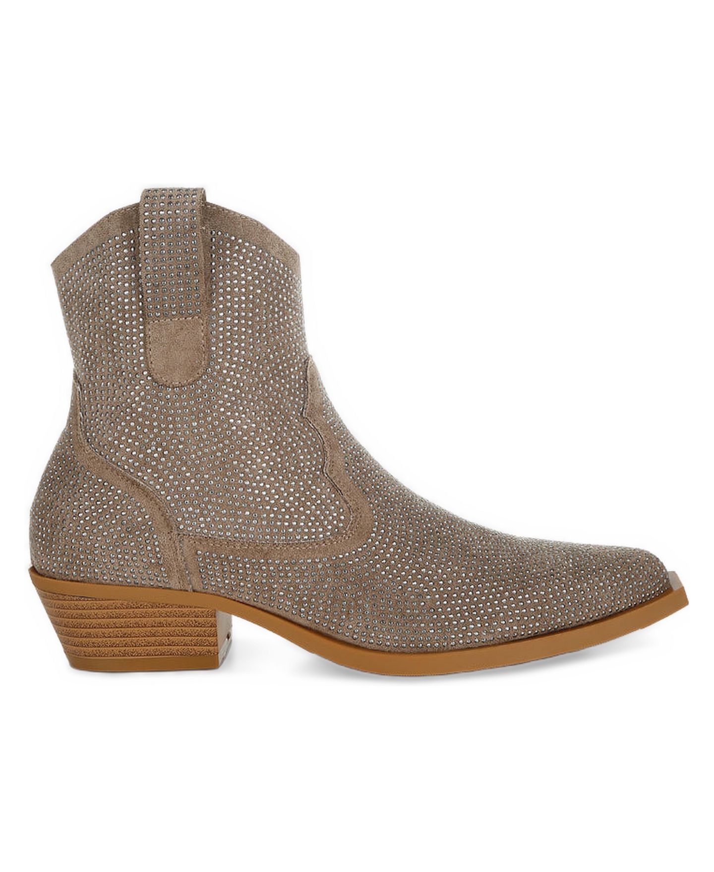 Женские ботинки Rag & Co Costello Rhinestones Embellished Cowboy, цвет: Бежевый / Хаки — фото 2