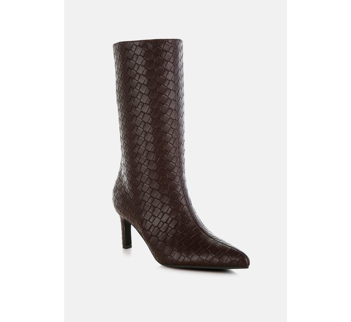 London Rag Mentha Woven Faux Leather Boots