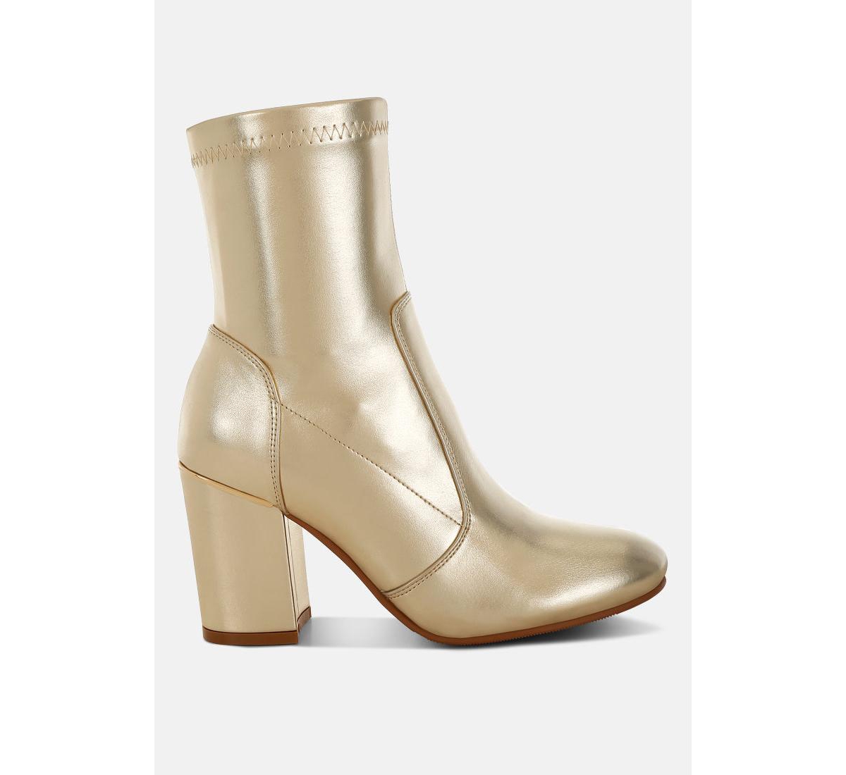 Tirana Metallic Pleather Sock Boots - Purple