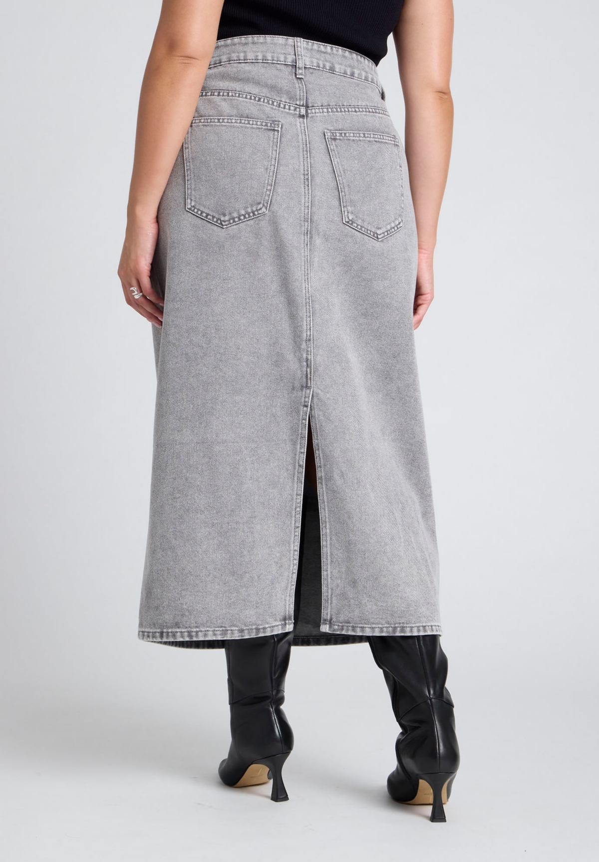 Eloquii Plus Size Denim Midi Skirt