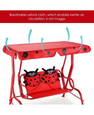 2 Person Kids Patio Swing Porch Bench with Canopy