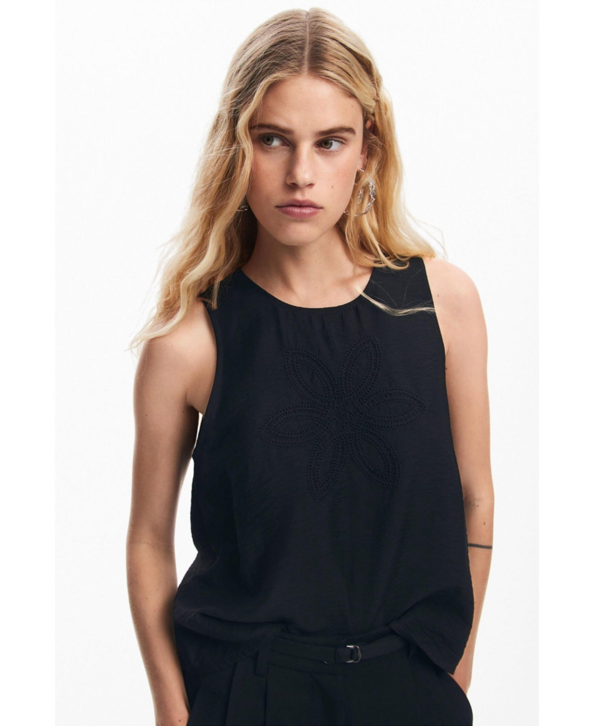 Desigual Women's Embroidered flower blouse
