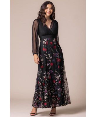 Women's Isabella Embroidered Mesh Formal Gown