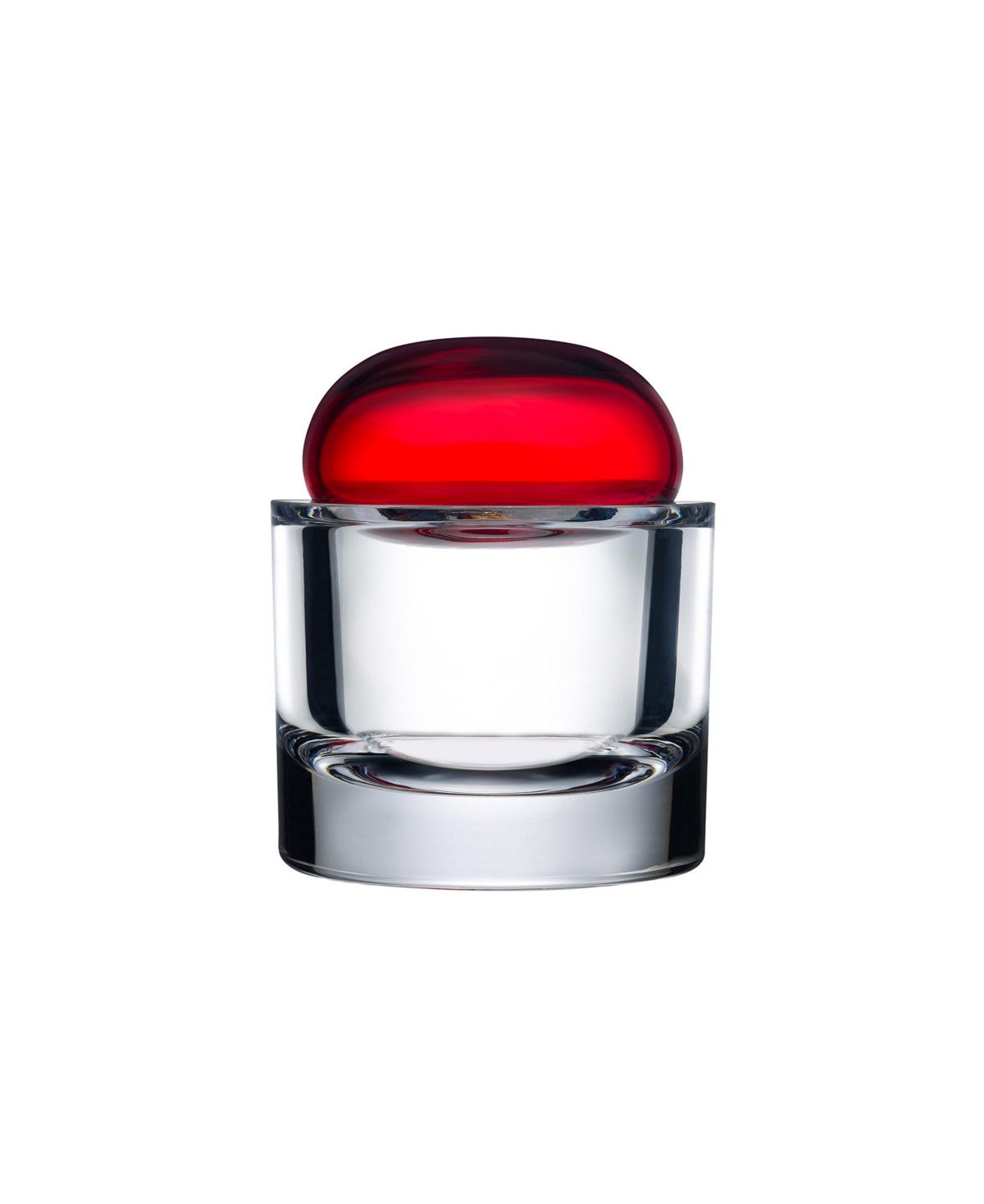 Nude Glass Ecrin Small Glass Lidded Vessel Storage Box In Red