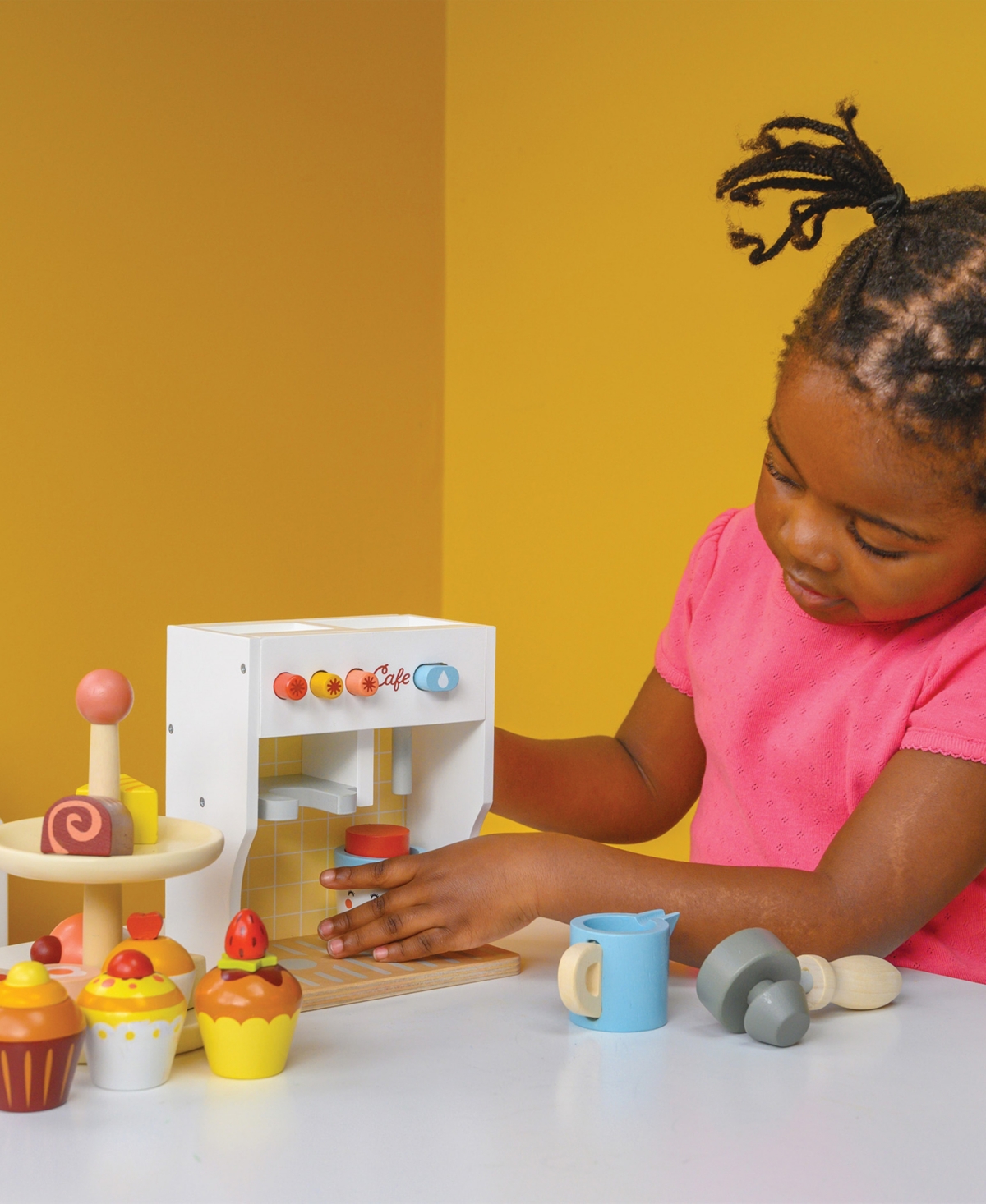 Mentari Toys Barista Play Kitchen Accessories Coffee Maker Toy In Multi