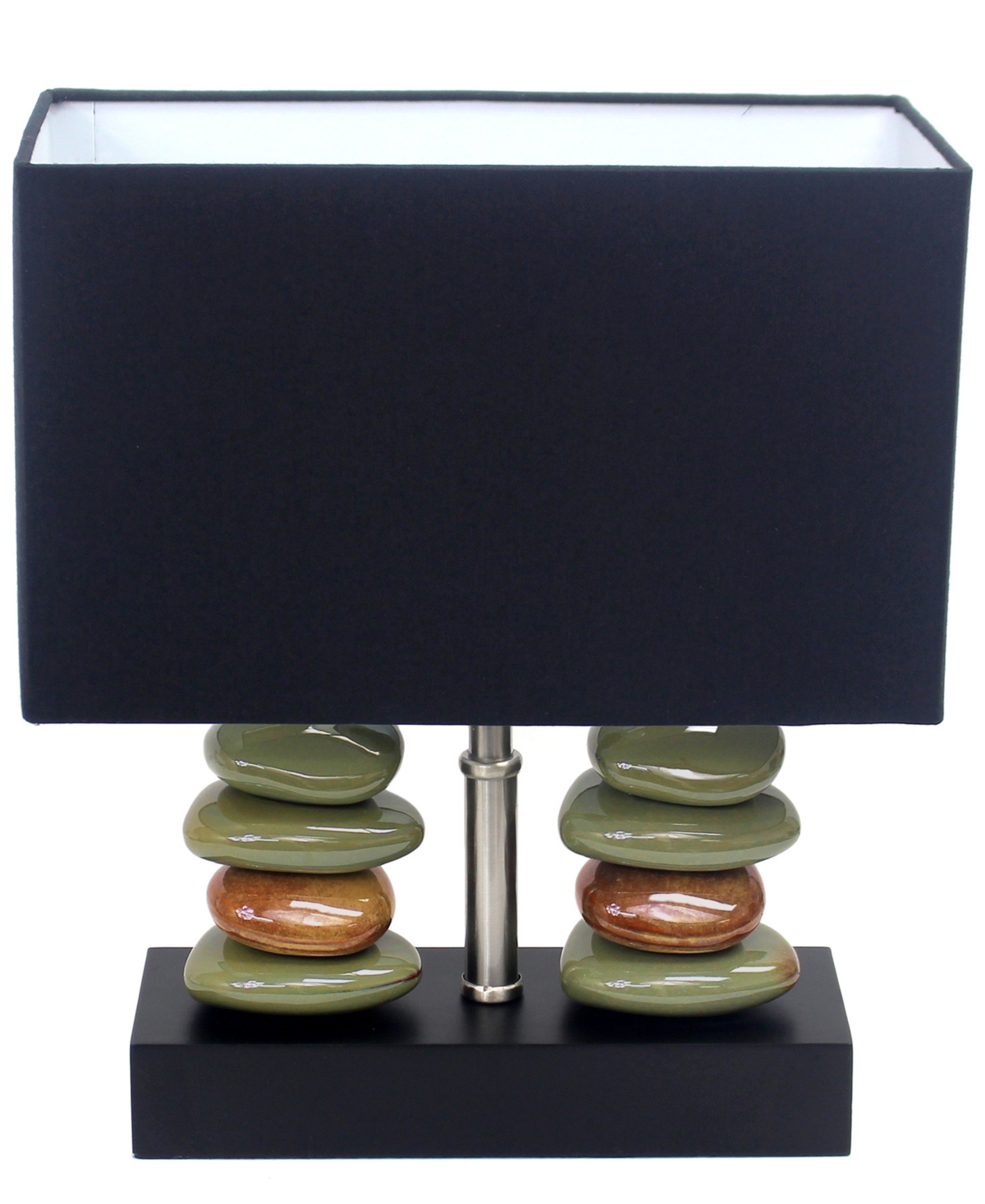 Lalia Home 14" Contemporary Tranquil Stone Table Lamp In Black