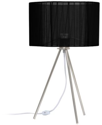 19.69" Contemporary Brushed Nickel Pedestal Table Lamp