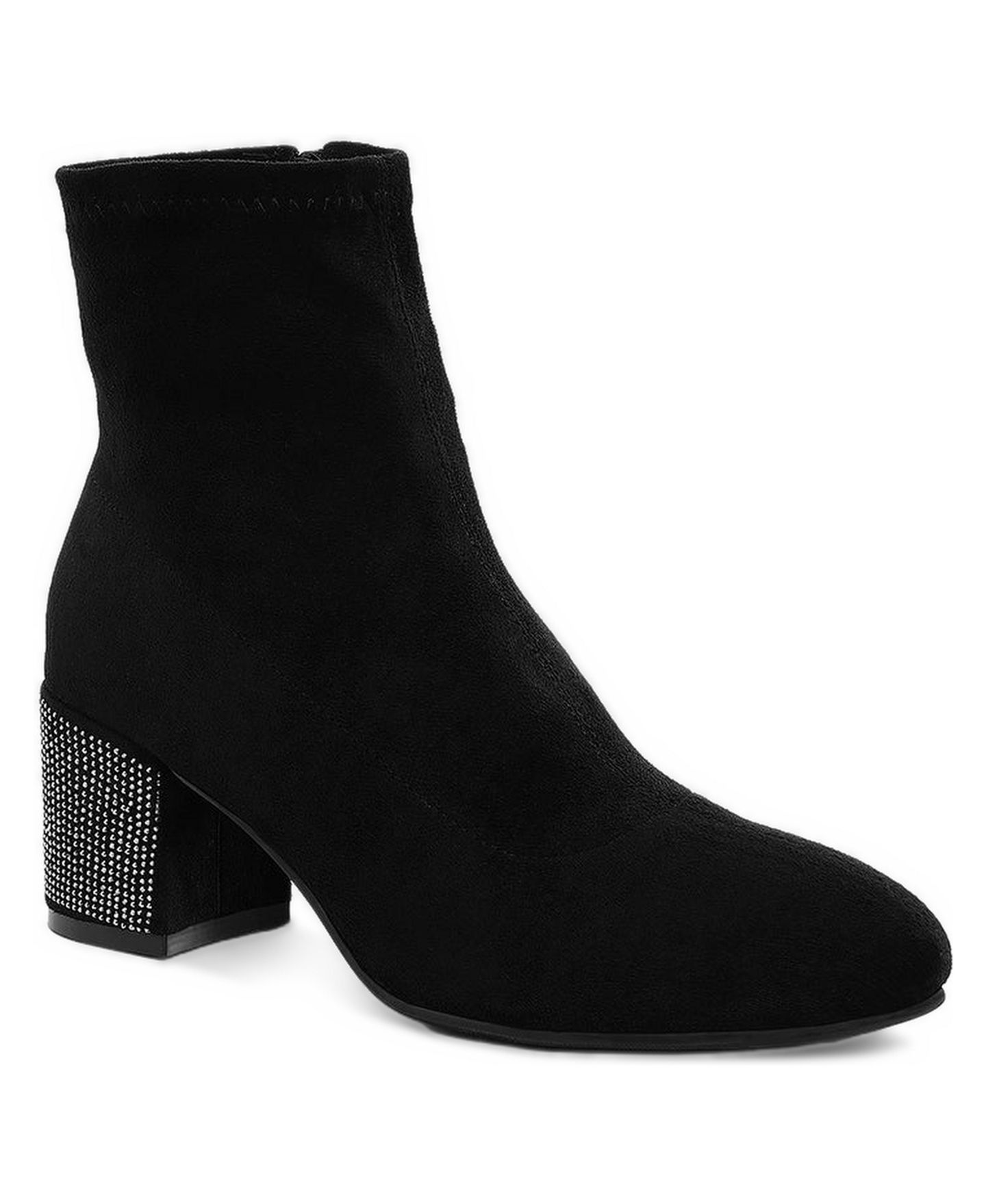 Женские ботинки Rag & Co Chena Rhinestones Embellished Block Heel, цвет: Чёрный — фото 1