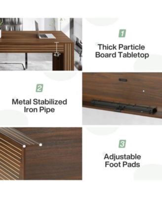 6.6 ft Conference Table, 78.7" Large Office Meeting Table for 6-8 People, Modern Seminar Meeting Table Desk for Meeting Room, Home Office