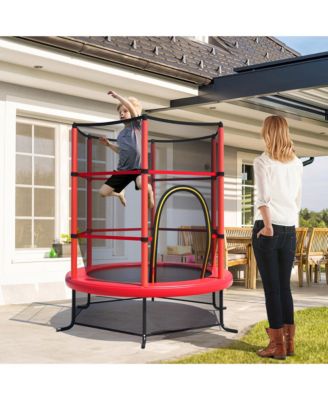 55'' Recreational Trampoline for Kids Toddler Trampoline w/ Enclosure Net