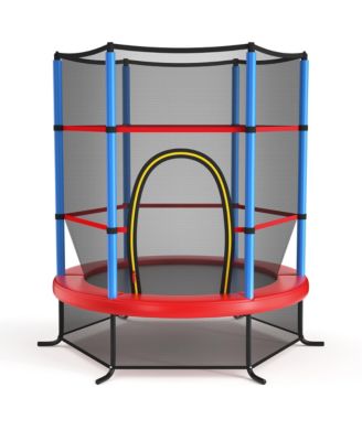 55'' Recreational Trampoline for Kids Toddler Trampoline w/ Enclosure Net