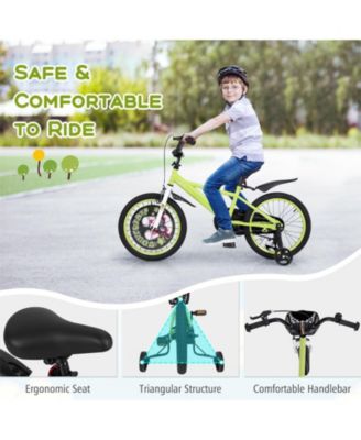 16/18 Inch Kids Bike Adjustable with Detachable Training Wheels for 4-8 Years Old