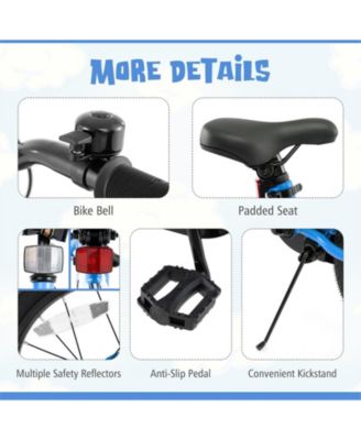 16/18 Inch Kids Bike LED Lighted Adjustable with Training Wheels for 4-8 Years Old Kids