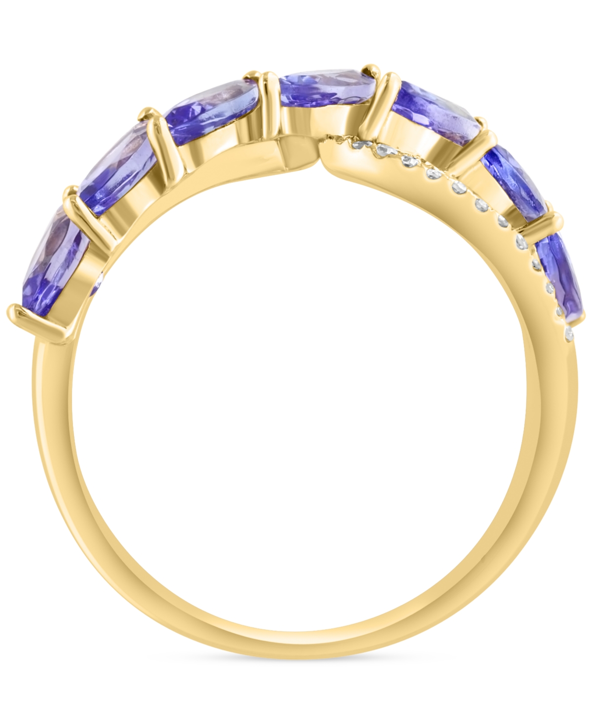 Effy Collection Effy Tanzanite (1-3/8 Ct. T.w.) & Diamond (1/6 Ct. T.w.) Ring In 14k Yellow Gold In Tanzanite
