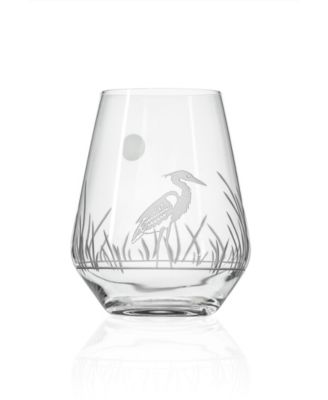 Heron Stemless Wine Tumbler 18oz - Set of 4 Glasses