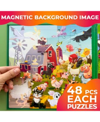2x48 Magnetic Travel Puzzles for Kids Ages 4-6 - Road Trip Activities