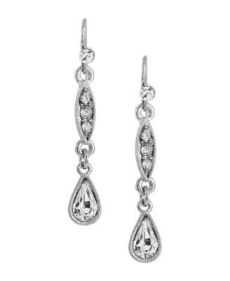 Crystal Linear Silver-Tone Earrings