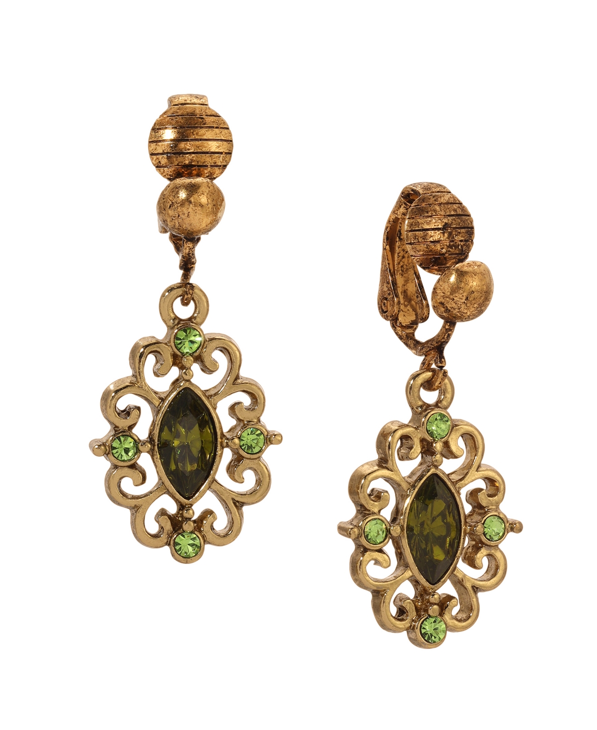 2028 CRYSTAL FILIGREE CLIP EARRINGS 