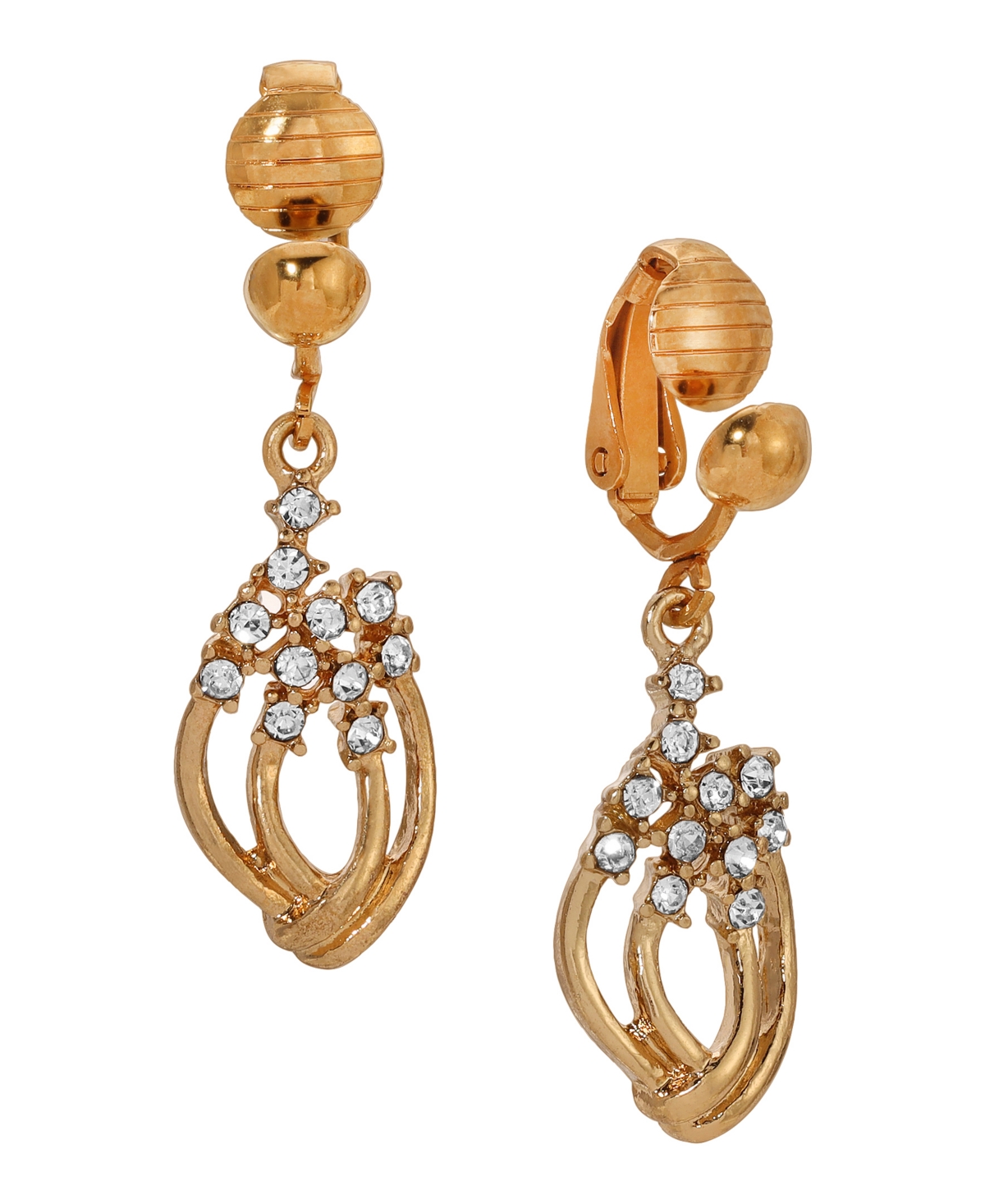 Shop 2028 Crystal Vintage Drop Clip Earrings In Yellow