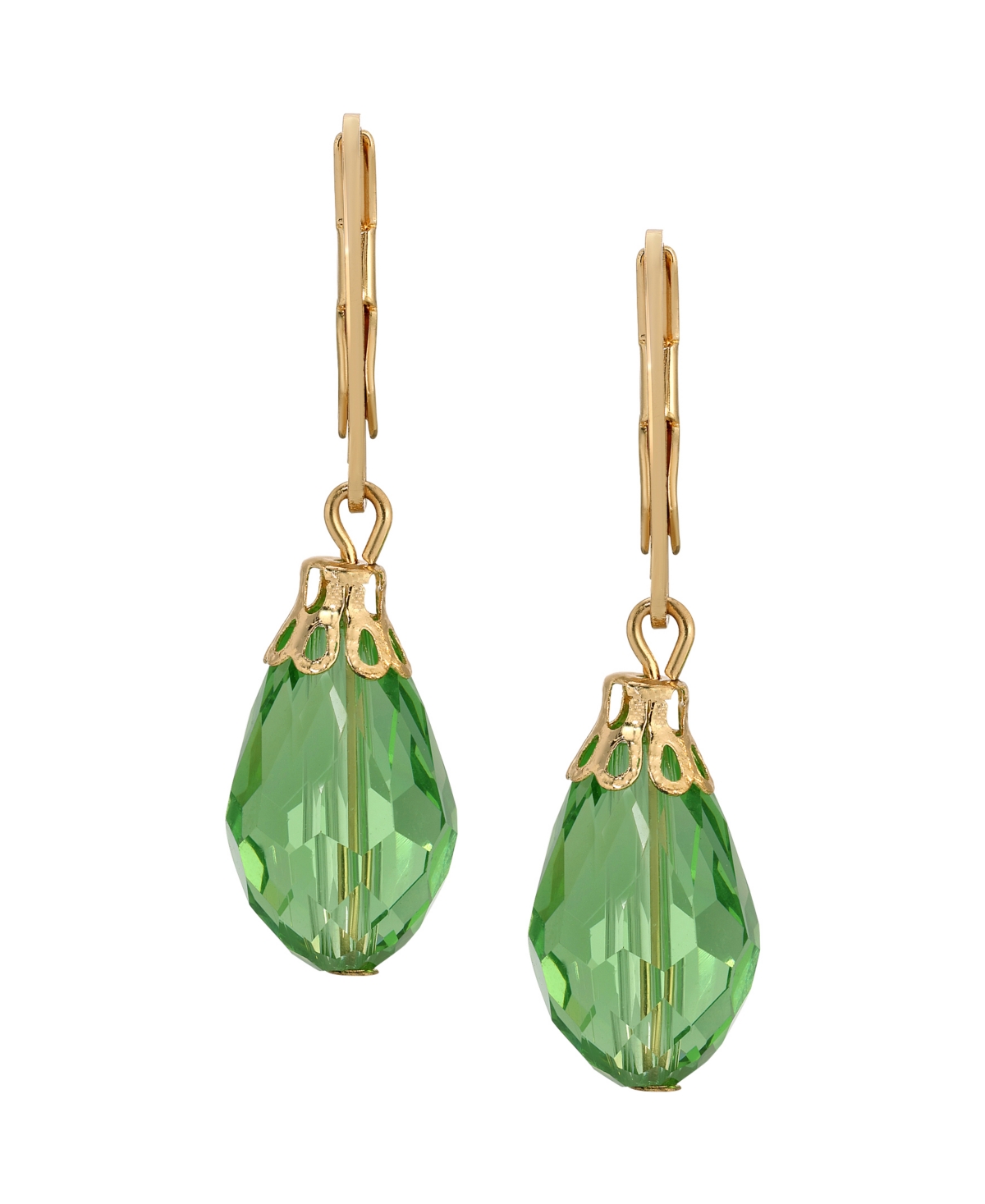 2028 Acrylic Bead Drop Earrings In Green