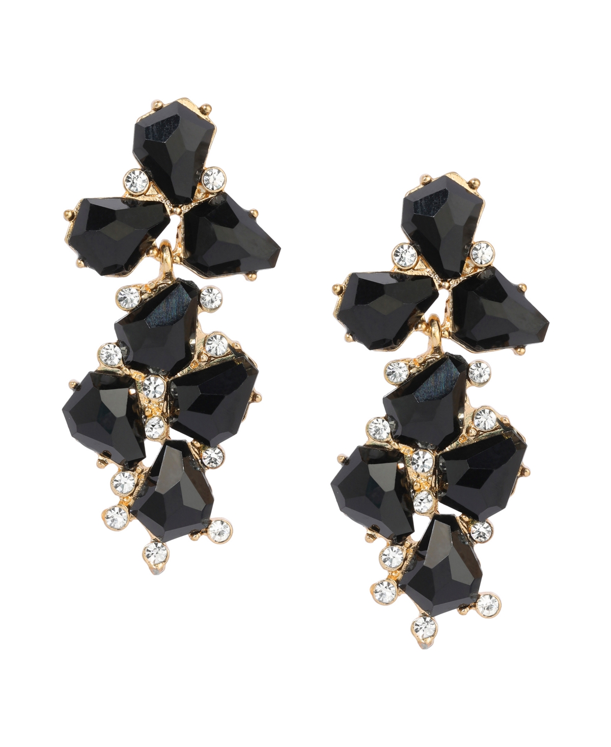 2028 EPOXY MULTI SHAPE STONE LINEAR EARRINGS 
