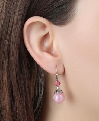 Acrylic Bead Crystal Drop Earrings