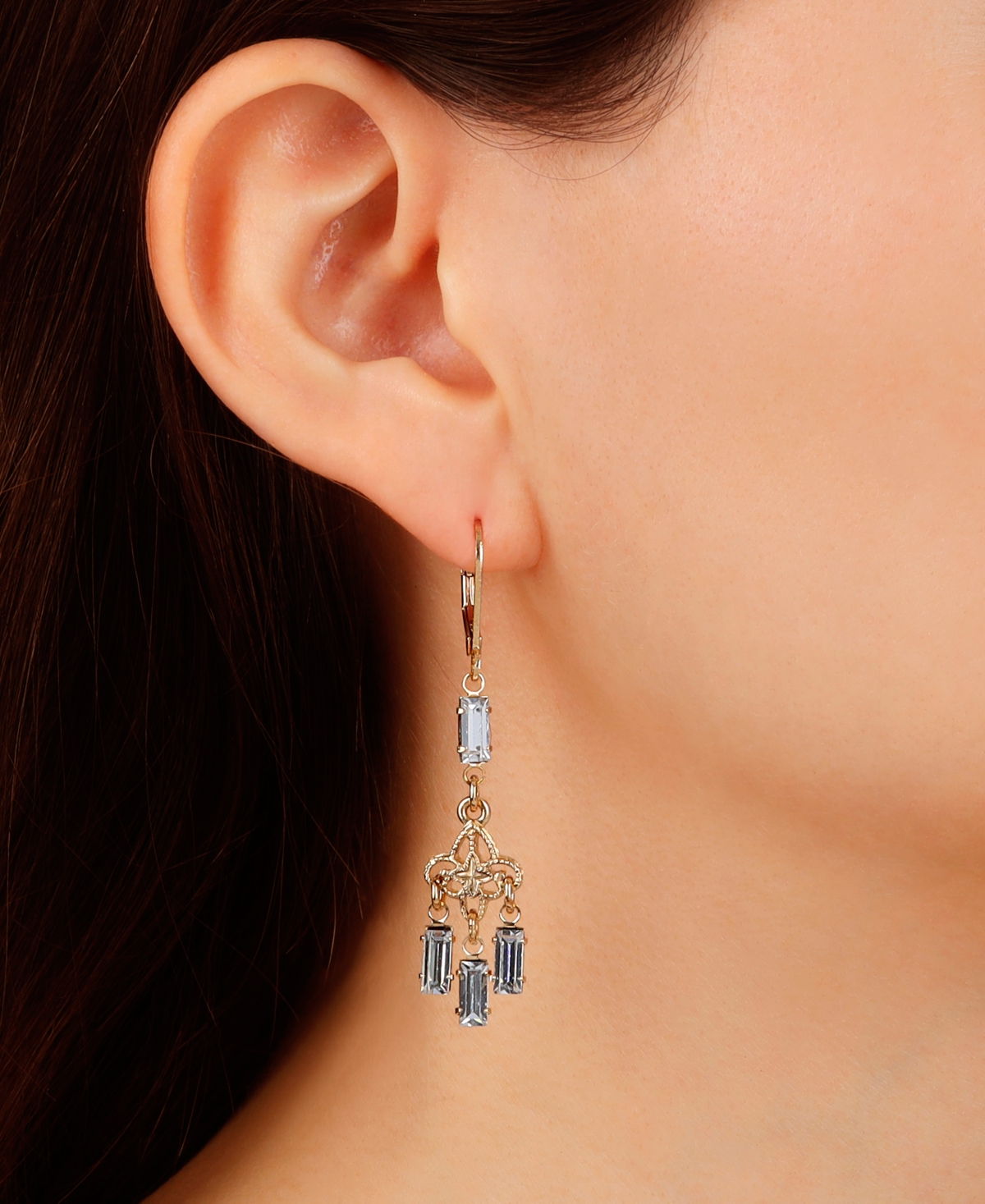 2028 CRYSTAL MINI CHANDELIER DROP EARRINGS 