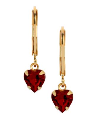 Crystal Heart Drop Earrings