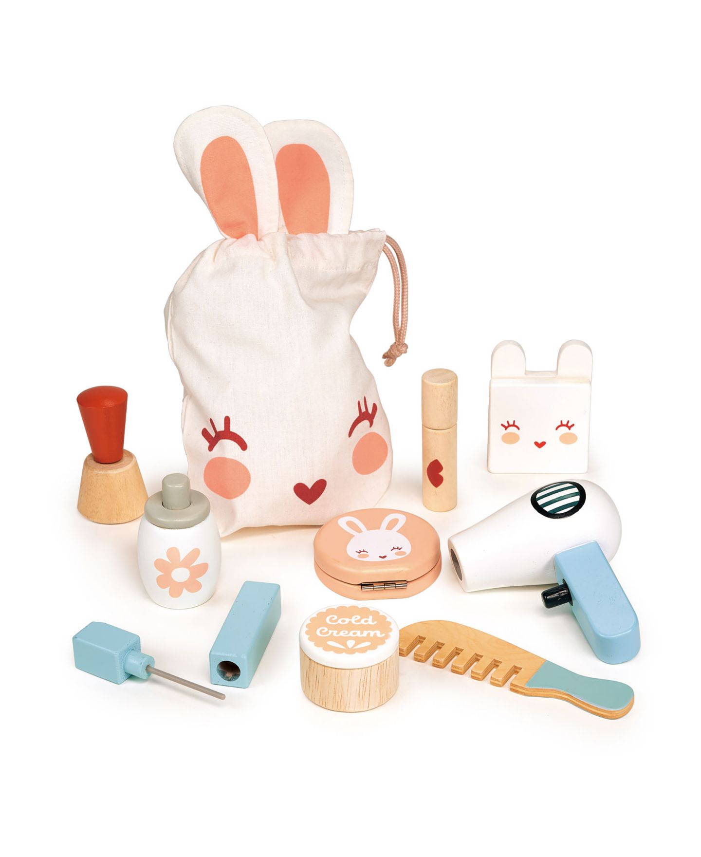 Детские игрушки Mentari Toys Bunny Wooden 10-Piece Makeup Set, Ages 3+ — фото 1