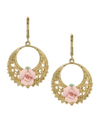 Porcelain Front Facing Hoop Earrings