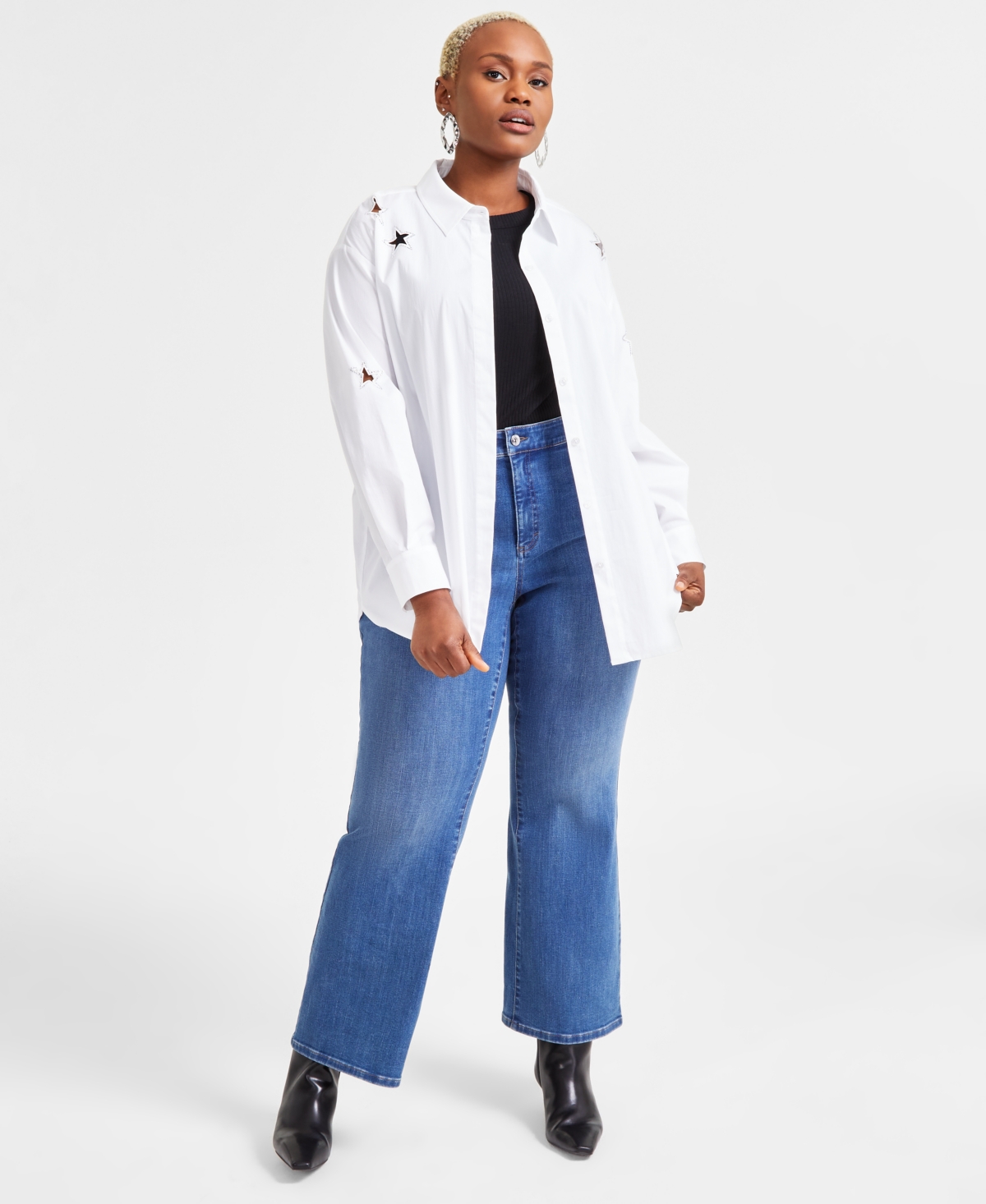 Inc International Concepts Plus Size Mid-rise Bootcut Jeans, Exclusively At Macy's In Light Indigo