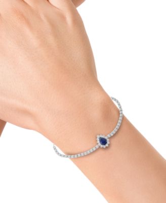 EFFY&reg; Sapphire Halo Link Bracelet (5/8 ct. t.w.) in 14k White Gold