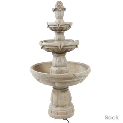 48"H Electric Fiberglass 3-Tier Outdoor Water Fountain