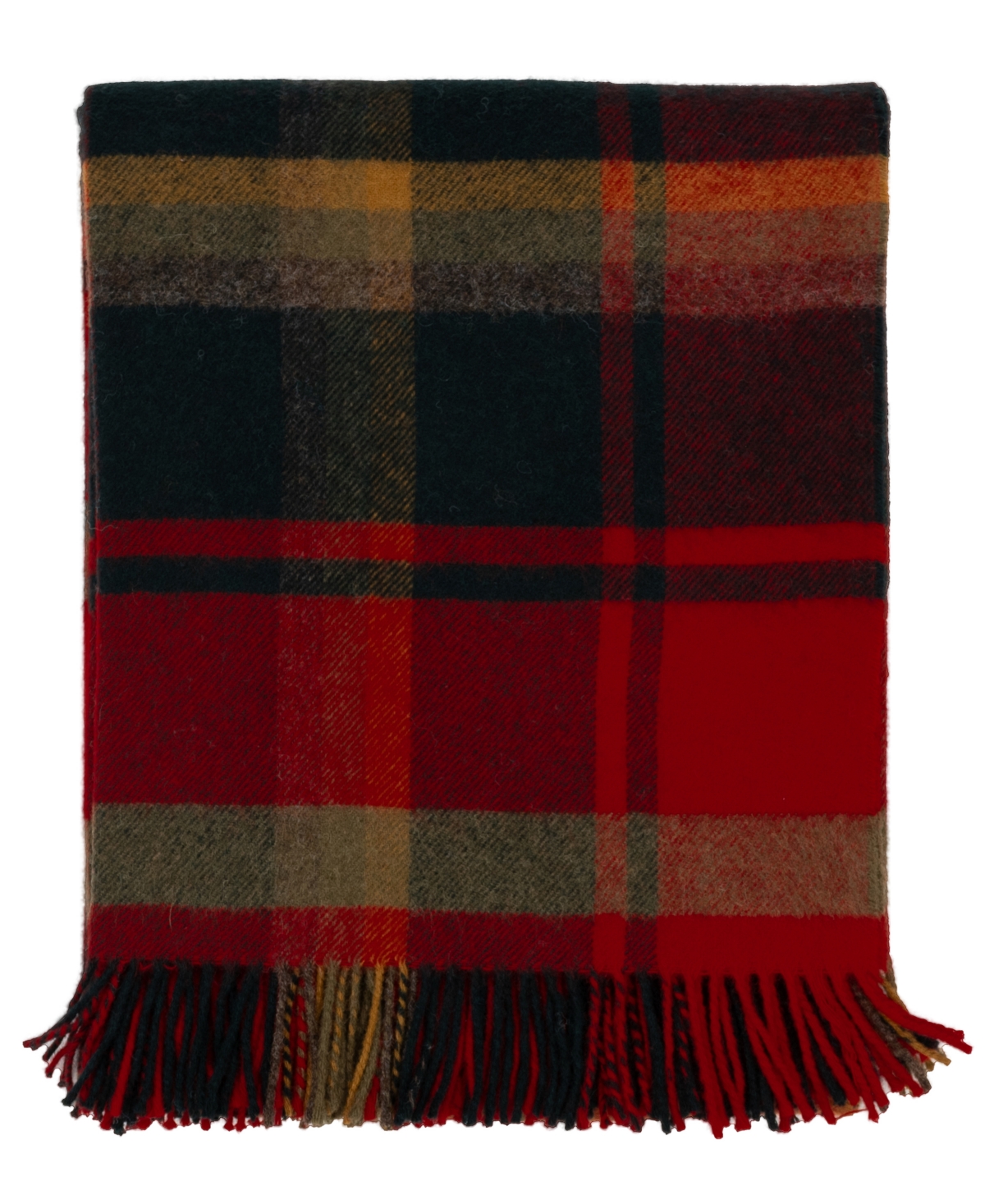 Prince Of Scots Highland Tweeds Shetland Lambswool Throw, 55 " X 72" In Red