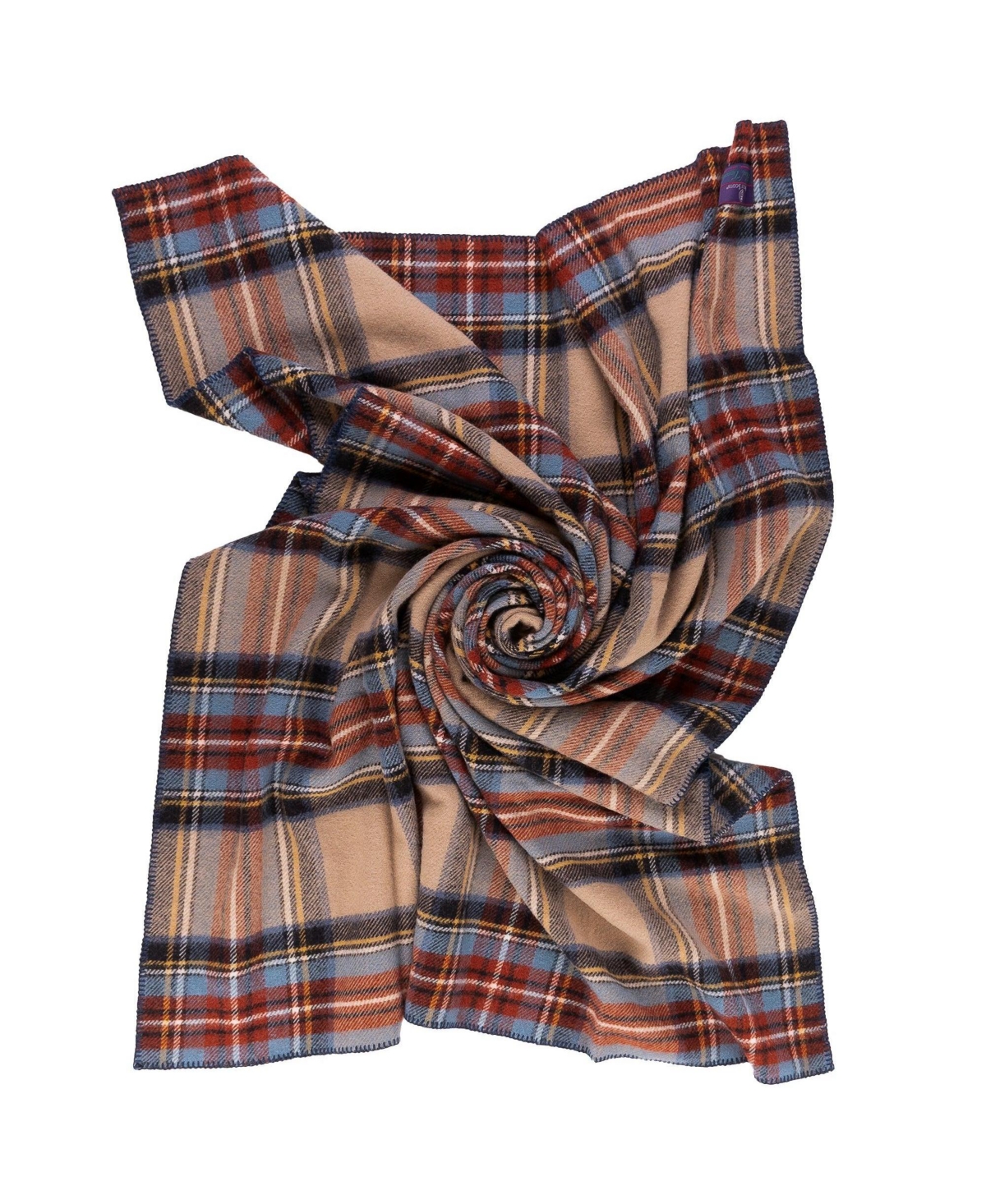 Prince Of Scots Highland Tweeds Big Throw, 59" X 80" In Tan Multi