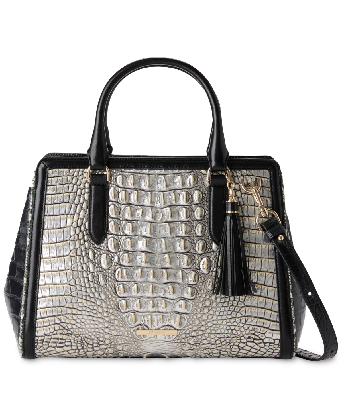 Brahmin Finley Azurine Leather Satchel