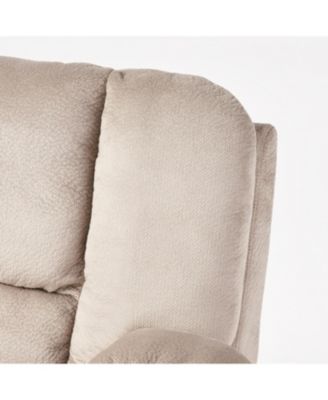  Large Size Skin-Friendly Fabric & Steel Frame Manual Recline, Dual Cup Holders, Overstuffed Comfort Recliner Chair