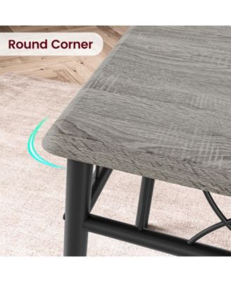 Dining Table Set for 2, Kitchen Table and Chairs, Square Dining Room Table Set , 3 Piece Dining Table Set , Rustic Grey